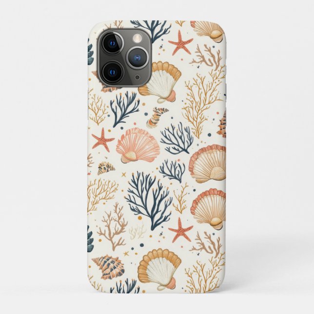 Rustic Coastal - Seashells, Starfish, Reef (24) Case-Mate iPhone Case (Back)