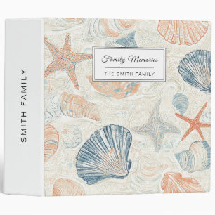 Rustic Coastal - Seashells, Starfish, Reef (25) 3 Ring Binder