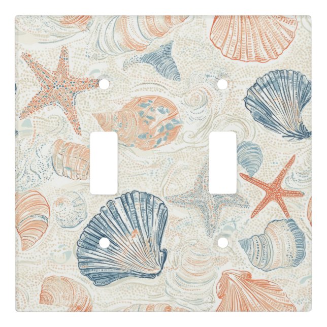 Rustic Coastal - Seashells, Starfish, Reef (25) Light Switch Cover (Front)