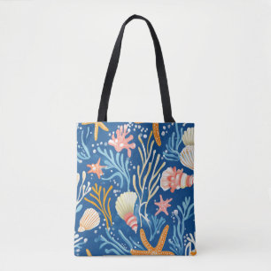 Rustic Coastal - Seashells, Starfish, Reef (26) Tote Bag