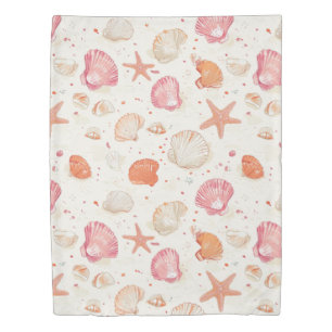 Rustic Coastal - Seashells, Starfish, Reef (28) Duvet Cover