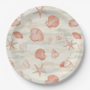 Rustic Coastal - Seashells, Starfish, Reef (29) Paper Plates