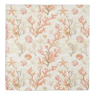 Rustic Coastal - Seashells, Starfish, Reef (2) Duvet Cover