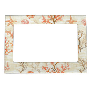 Rustic Coastal - Seashells, Starfish, Reef (2) Magnetic Frame