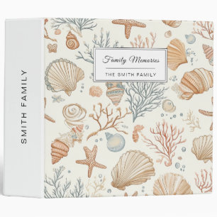 Rustic Coastal - Seashells, Starfish, Reef (32) 3 Ring Binder