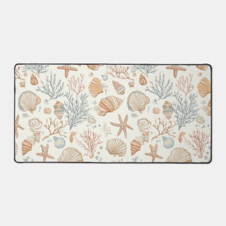 Rustic Coastal - Seashells, Starfish, Reef (32) Desk Mat