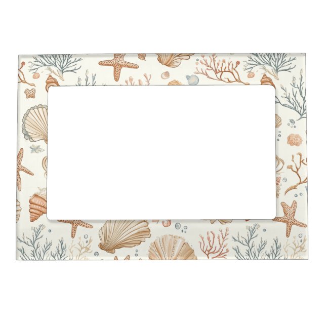 Rustic Coastal - Seashells, Starfish, Reef (32) Magnetic Frame (Front)