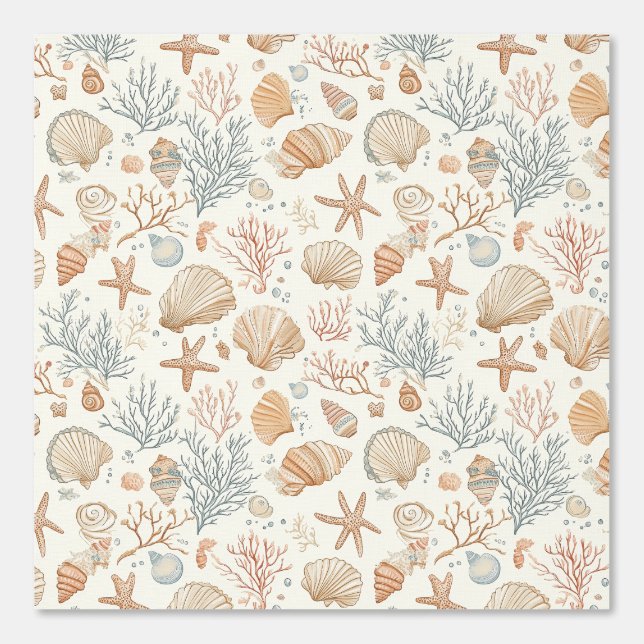 Rustic Coastal - Seashells, Starfish, Reef (32) Wallpaper (Front)