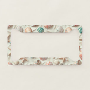 Rustic Coastal - Seashells, Starfish, Reef (33) License Plate Frame