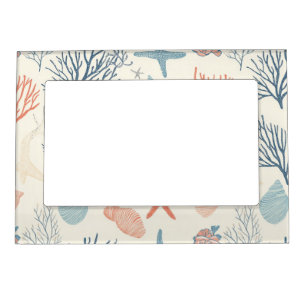 Rustic Coastal - Seashells, Starfish, Reef (35) Magnetic Frame