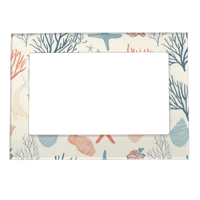 Rustic Coastal - Seashells, Starfish, Reef (35) Magnetic Frame (Front)