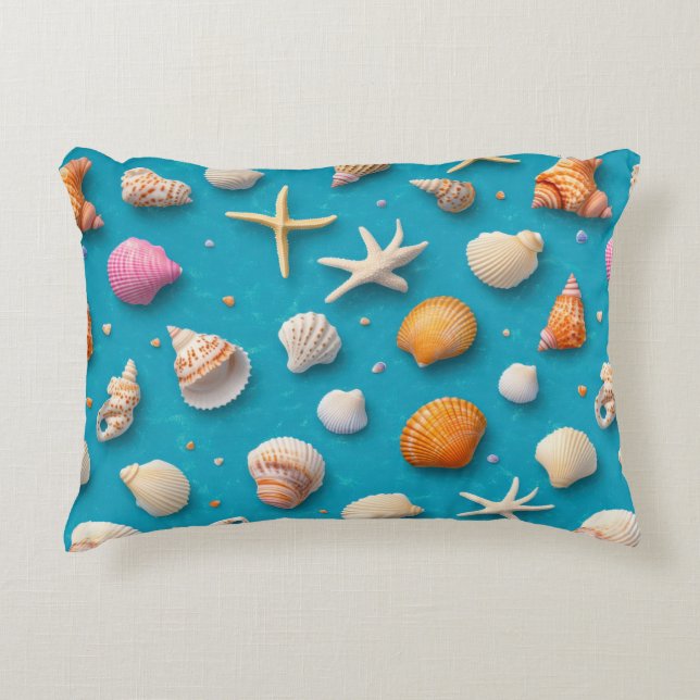 Rustic Coastal - Seashells, Starfish, Reef (3) Accent Pillow (Front)