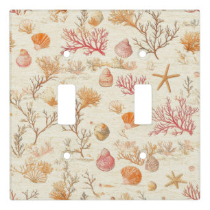 Rustic Coastal - Seashells, Starfish, Reef (5) Light Switch Cover