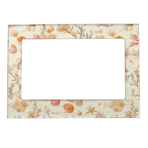 Rustic Coastal - Seashells, Starfish, Reef (5) Magnetic Frame