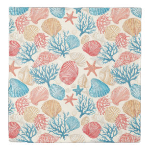 Rustic Coastal - Seashells, Starfish, Reef (7) Duvet Cover