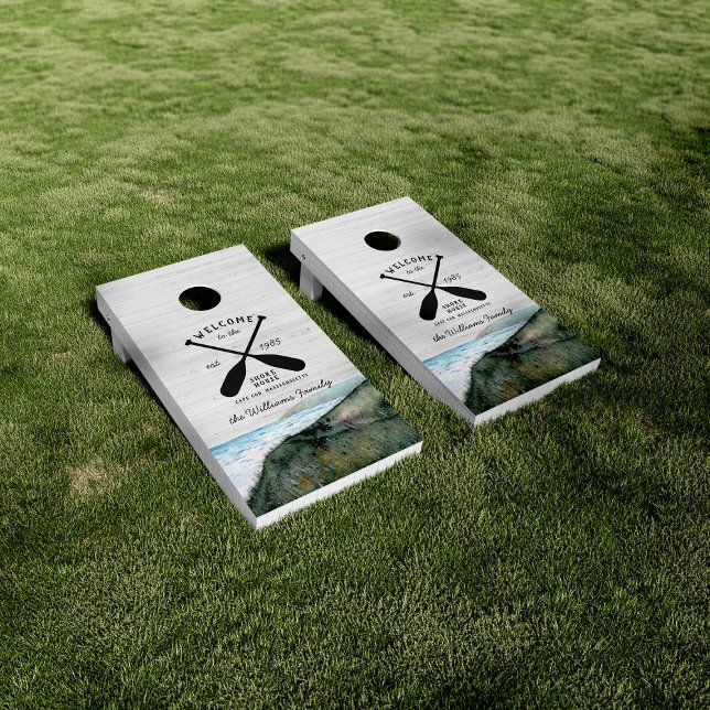 Rustic Coastal Themed Family Cornhole Set (Creator Uploaded)