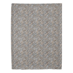 Rustic Cobblestone Pebble Masonry Pattern Design Duvet Cover