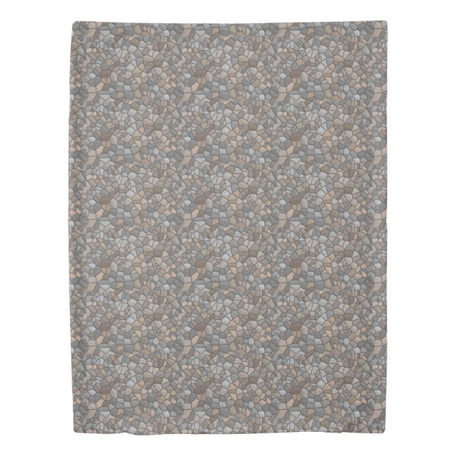 Rustic Cobblestone Pebble Masonry Pattern Design Duvet Cover (Front)
