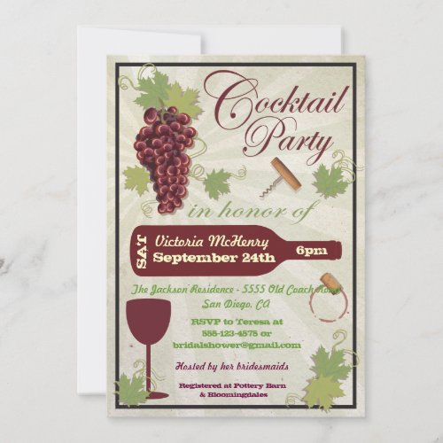 Rustic Cocktail Party Invitations