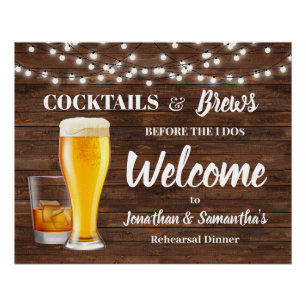 Rustic Cocktails & Brews Before I do Rehearsal Poster