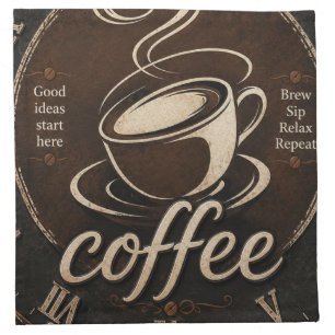 Rustic Coffee Bar Decor Gift Cloth Napkin