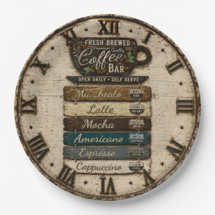 Rustic Coffee Bar Kitchen Farmhouse Decor Paper Plates