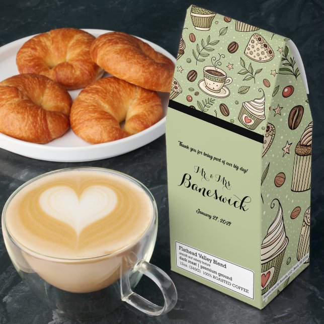 Rustic Coffee Beans Brown Wedding Favor Gift (Breakfast)