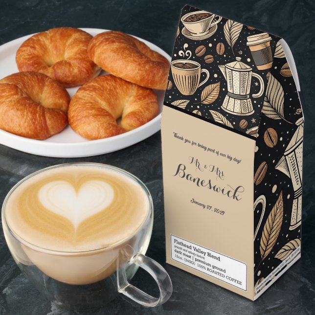 Rustic Coffee Beans Brown Wedding Favor Gift (Breakfast)