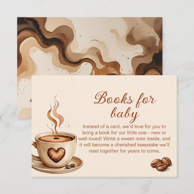 Rustic  coffee Books for baby Shower Enclosure Card (Front/Back)