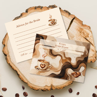 Rustic Coffee Bridal Shower Advice for the Bride Enclosure Card