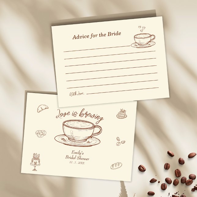 Rustic Coffee Bridal Shower Advice for the Bride Enclosure Card (Creator Uploaded)