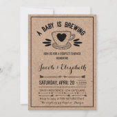 Rustic Coffee Couples Baby Shower Baby Brewing Invitation (Front)