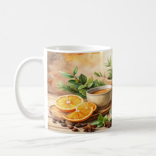 Rustic Coffee Design - Vintage Coffee Pot Beans Ci Mug (Left)