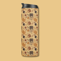 Rustic Coffee Love - Mug and Heart Pattern