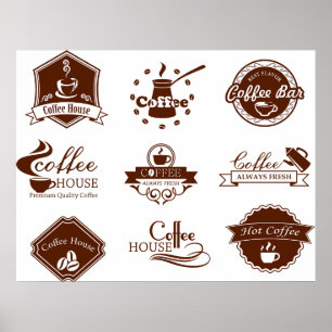 Rustic Coffee Shop Retro Cafe Branding Poster