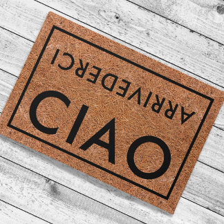 Rustic Coir Black Ciao Arrivederci Italian Welcome Doormat