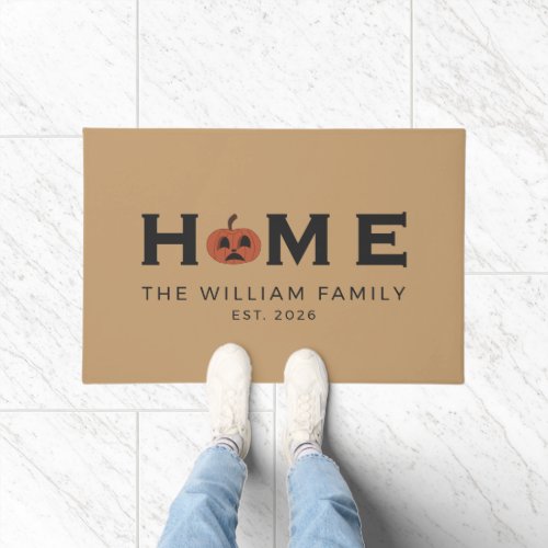 Rustic Coir Pumpkin HOME Custom Family Last Name Doormat Rustic Coir Pumpkin HOME Custom Family Last Name Doormat