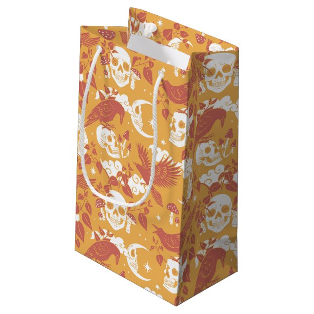 Rustic Color Halloween Pattern Gift Bag (Back Angled)
