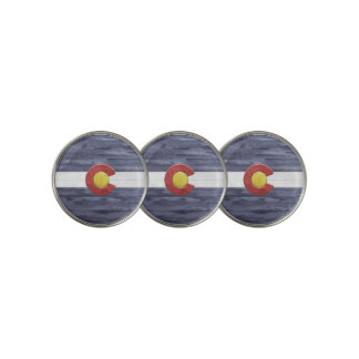 Rustic Colorado Flag Golf Ball Marker