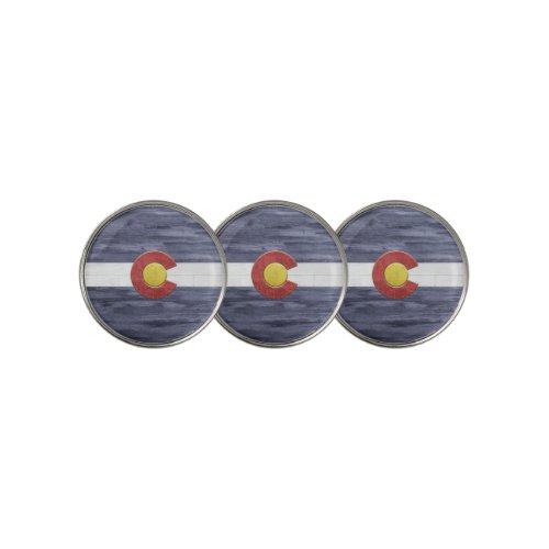 Rustic Colorado Flag Golf Ball Marker