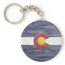 Rustic Colorado Flag Keychain