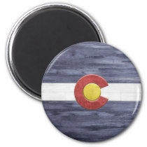 Rustic Colorado Flag Magnet