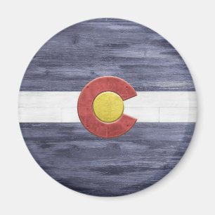 Rustic Colorado Flag Magnet