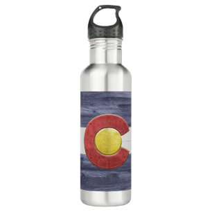 Rustic Colorado Flag Stainless Steel Water Bottle