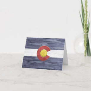 Rustic Colorado Flag Thank You Card