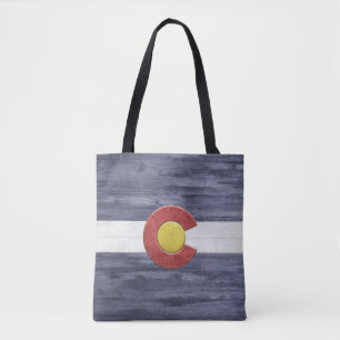 Rustic Colorado Flag Tote Bag