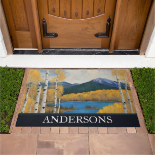 Rustic Colorado Mountain Aspen Doormat