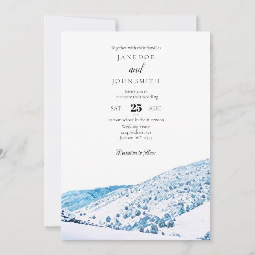 Rustic Colorado Mountain Winter Wedding Invitation