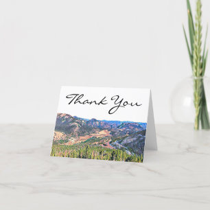 Rustic Colorado Mountains Letterpress Thank You Card