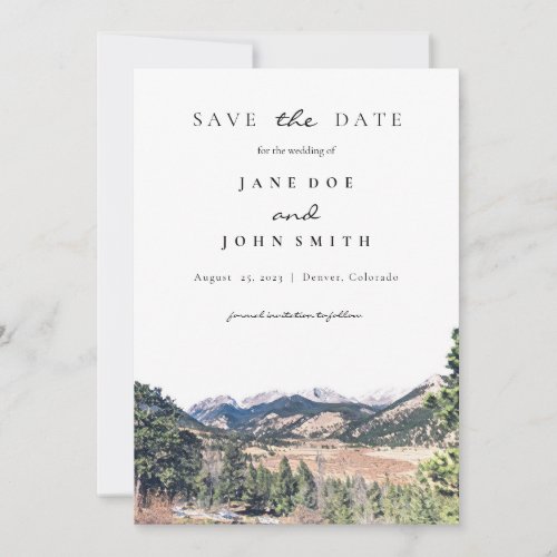 Rustic Colorado Mountains Wedding Save The Date